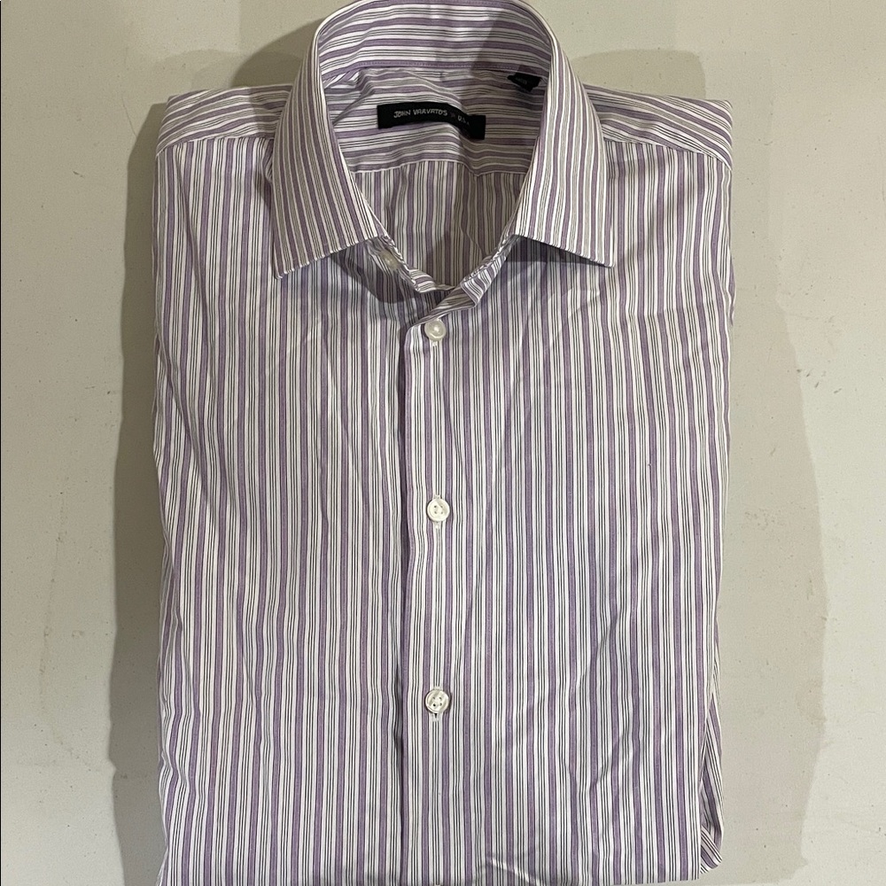 John Varvatos Men's Purple Striped Dress Shirt